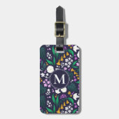Night Moon Garden Floral Botanisches Muster Gepäckanhänger (Vorderseite vertikal)