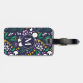 Night Moon Garden Floral Botanisches Muster Gepäckanhänger (Rückseite horizontal)