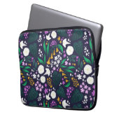 Night Moon Garden Floral Botanisches Muster Laptopschutzhülle (Vorderseite Links)
