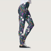 Night Moon Garden Floral Botanisches Muster Leggings (Rechts)