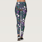 Night Moon Garden Floral Botanisches Muster Leggings (Rückseite)