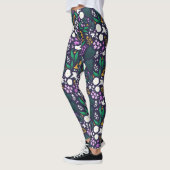 Night Moon Garden Floral Botanisches Muster Leggings (Links)