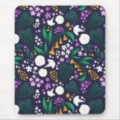 Night Moon Garden Floral Botanisches Muster Mousepad (Vorne)
