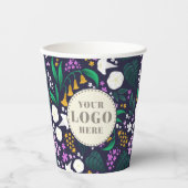 Night Moon Garden Floral Botanisches Muster Pappbecher (Vorderseite)