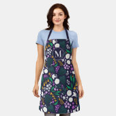 Night Moon Garden Floral Botanisches Muster Schürze (Getragen)