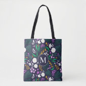 Night Moon Garden Floral Botanisches Muster Tasche (Vorderseite)