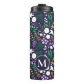 Night Moon Garden Floral Botanisches Muster Thermosbecher (Vorderseite)