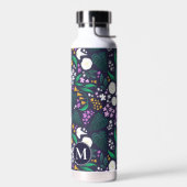 Night Moon Garden Floral Botanisches Muster Trinkflasche (Links)