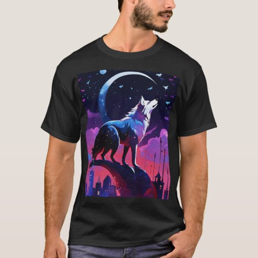 Night Moon & Star Fox T - Shirt - Mystischer Wald (Vorderseite)