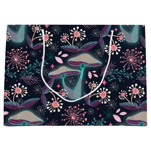 Night Mushroom Garden Große Geschenktüte (Vorderseite)