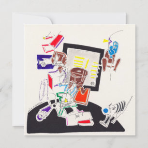 Night & Nickerchen Zeichnete die Katze und den Tas