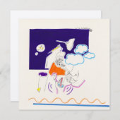 Night & Nickerchen Zeichnungen 11 Seltsame Einladu Einladung (Vorne/Hinten)