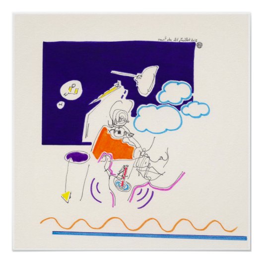 Night & Nickerchen Zeichnungen 11 von Pascale Baud Poster (Vorderseite)