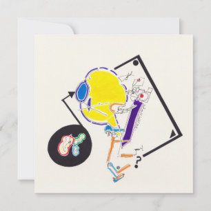 Night & Nickerchen Zeichnungen 15 Seltsame Square Einladung