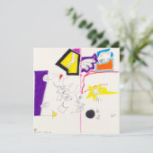 Night & Nickerchen Zeichnungen 2 Cat Smile Square  Einladung (Stehend Vorderseite)