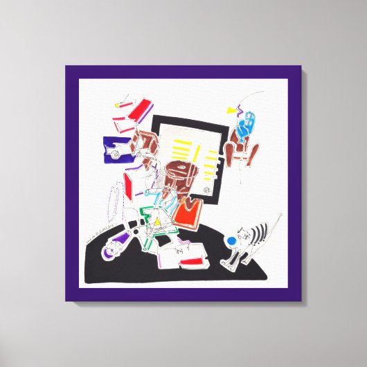 Night & Nickerchen Zeichnungen Die Katze sah auf T Leinwanddruck (Vorderseite)