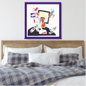 Night & Nickerchen Zeichnungen Die Katze sah auf T Leinwanddruck (Insitu (Schlafzimmer))