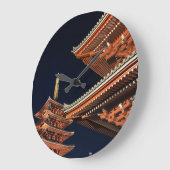 Night of Kaminarimon in Tokyo Japan Große Wanduhr (Winkel)