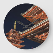 Night of Kaminarimon in Tokyo Japan Große Wanduhr (Vorderseite)