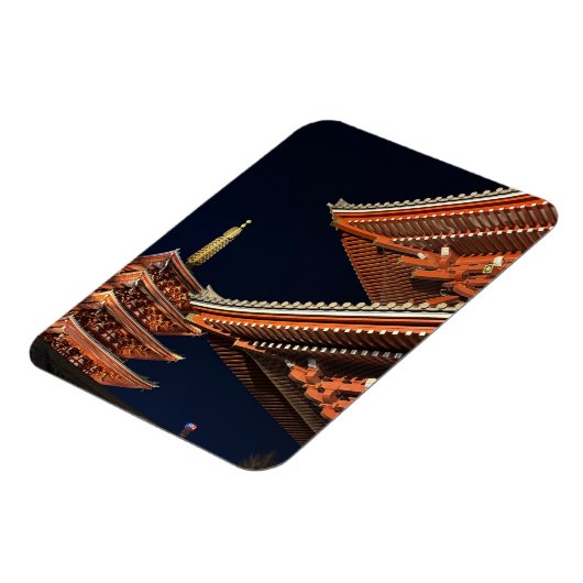 Night of Kaminarimon in Tokyo Japan Magnet (Linke Seite)