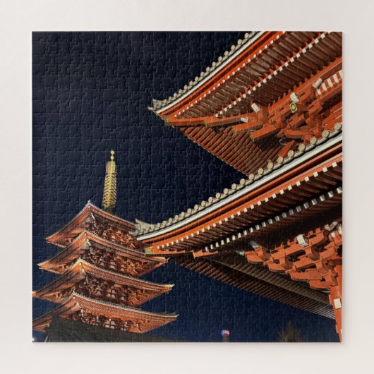 Night of Kaminarimon in Tokyo Japan Puzzle (Vertikal)