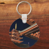 Night of Kaminarimon in Tokyo Japan Schlüsselanhänger (Rückseite)