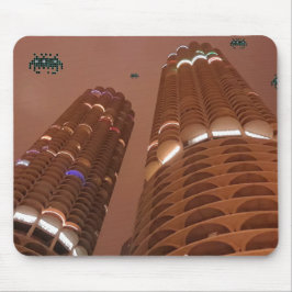 Night of the Marina City Invaders Mousepad