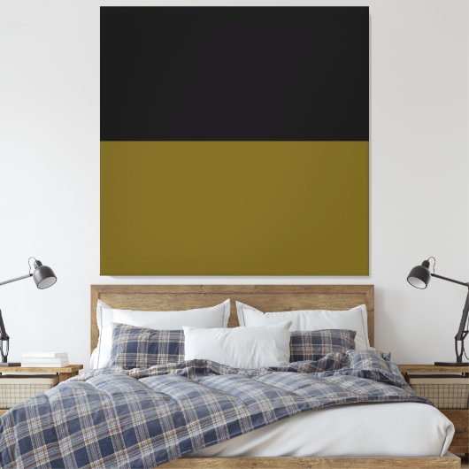 Night Olive Grove. goldgrüner schwarzer Farbblock Leinwanddruck (Insitu (Schlafzimmer))