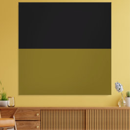 Night Olive Grove. goldgrüner schwarzer Farbblock Leinwanddruck