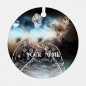 Night Owl and Lady Ornament Aus Metall (Vorderseite)