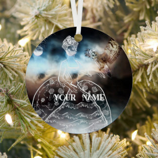 Night Owl and Lady Ornament Aus Metall