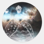 Night Owl and Lady Runder Aufkleber (Vorderseite)