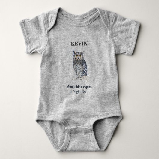 Night Owl Baby Bodysuit Strampler (Vorderseite)