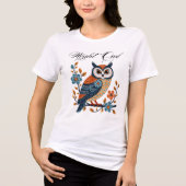 Night Owl Folk Art T - Shirt - Einzigartiger T - S (Vorderseite)