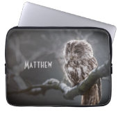 Night Owl Foto Monogram Laptop Sleeve (Vorderseite)