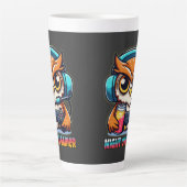 Night Owl Gamer Mascot Fun Gaming Illustration Milchtasse (Vorderseite)