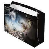 Night Owl Große Geschenktüte (Rückseite Schrägansicht)