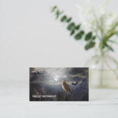 Night Owl Halloween Visitenkarte (Stehend Vorderseite)