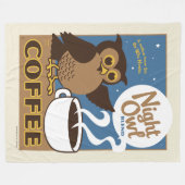 Night Owl Kaffee Fleecedecke (Vorderseite (Horizontal))
