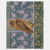 NIGHT OWL, LILLACS UND BLÄTTER Art Nouveau Floral Fleecedecke (Vorderseite)