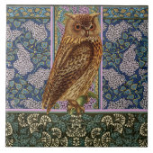 NIGHT OWL, LILLACS UND BLÄTTER Art Nouveau Floral Fliese (Vorderseite)