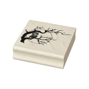 Night Owl Mond Gummistempel