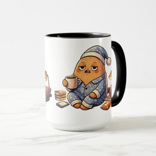 Night Owl Potato Persona Dark Cartoon Art Tasse (VorderseiteRechts)