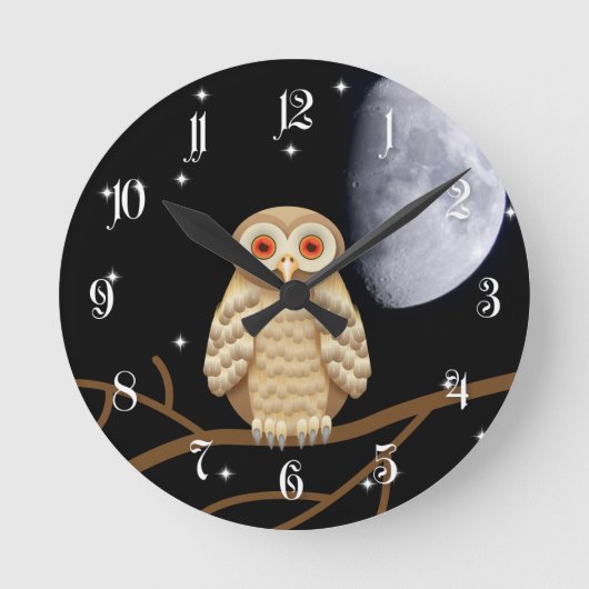Night owl runde wanduhr (Vorderseite)