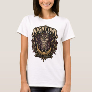 Night Owl Society Vintage Eule Mond T-Shirt