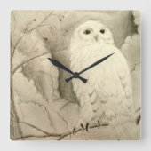 Night Owl Wall Clock Quadratische Wanduhr (Vorderseite)