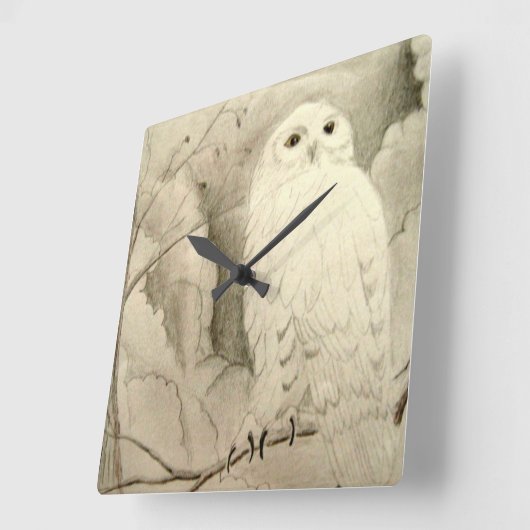Night Owl Wall Clock Quadratische Wanduhr (Winkel)