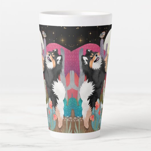NIGHT OWLS Finnischer Lapphund Latte Tasse (Vorderseite)