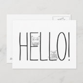 Night Owls Hello Postkarte (Vorne/Hinten)