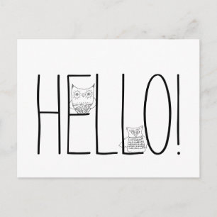 Night Owls Hello Postkarte